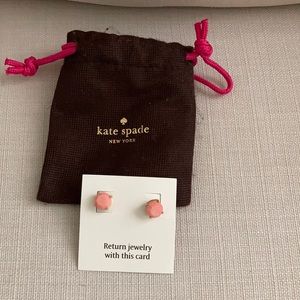 Kate Spade new and never worn. Pink stud earrings